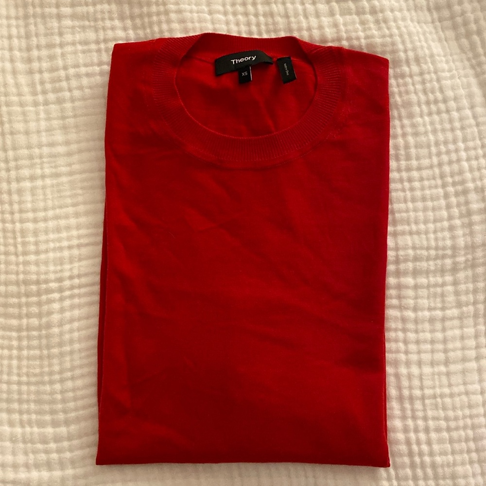 Theory Red Long Sleeve Knit